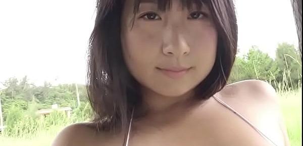  Rui Kiriyama - Shy big sister show her busty body outdoor